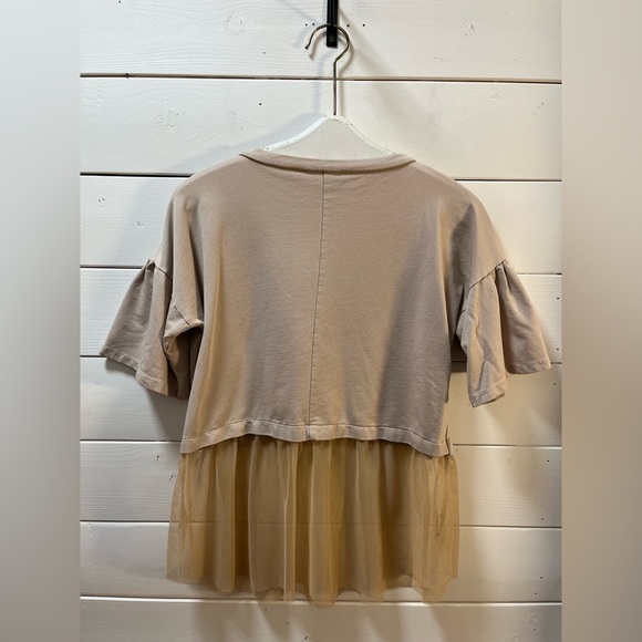 MADE IN ITALY Layered Tulle Top – Beige – M/L - Picture 5 of 7